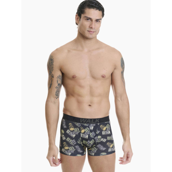 Walk Ανδρικό Βαμβακερό μπόξερ με σχέδιο Money Multicolor W1754-9_MULTI