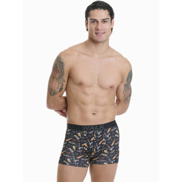 Walk Ανδρικό Βαμβακερό μπόξερ με σχέδιο Drink Multicolor W1754-10_MULTI
