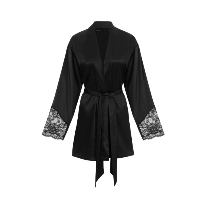 DORINA LYRA SATIN KIMONO ΓΥΝΑΙΚΕΙΑ ΡΟΜΠΑ ΜΑΥΡΗ FXKI0005LA182-BK0001 AW 2025-26