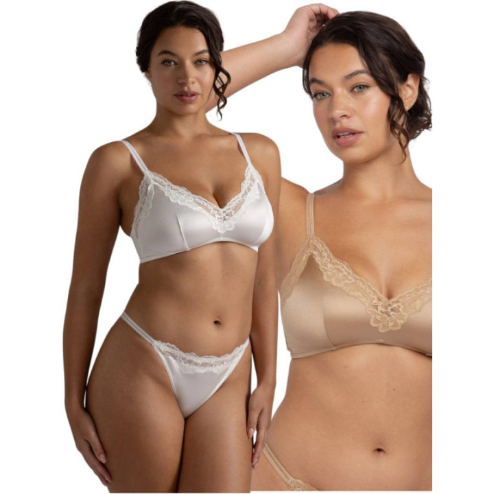 DORINA Origins Shiny Micro Γυναικείο Σουτιέν Bralette 2Τεμ. χωρίς ενίσχυση FXBR0071MI127-2X IVORY/BEIGE