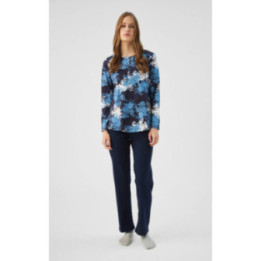 MINERVA Blue Floral Γυναικεία Πυτζάμα με Πατιλέτα 90-53445-393 MARIN-RAF A/O AW 2026-27