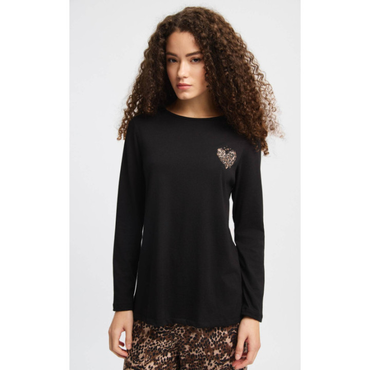 MINERVA Floral- Animal Γυναικεία Πυτζάμα 90-53518-405 BLACK-BROWN LEOPARD AW 2026-27