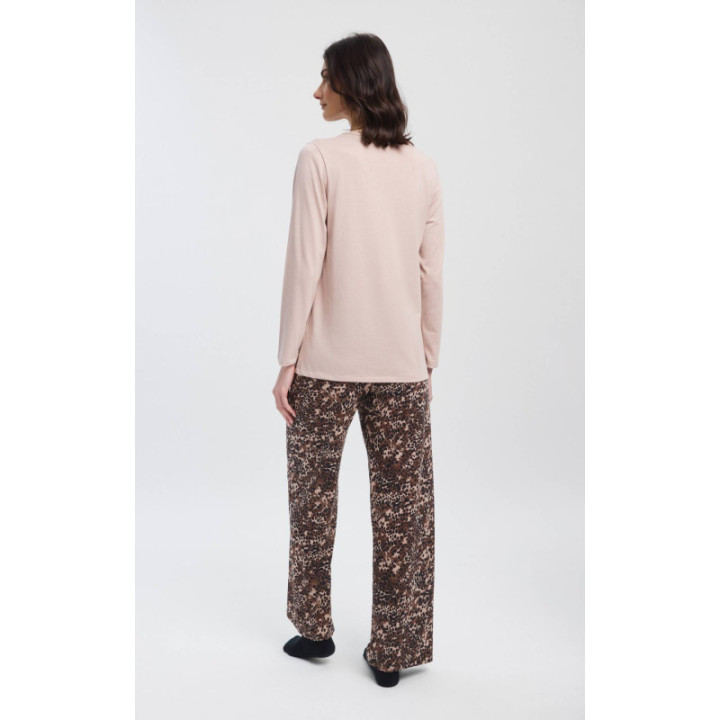 MINERVA Floral- Animal Γυναικεία Πυτζάμα 90-53518-856 BEIGE-BROWN LEOPARD AW 2026-27