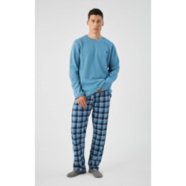 MINERVA Bull Waffle Ανδρική Πυτζάμα 90-71455-553 BLUE PASTEL