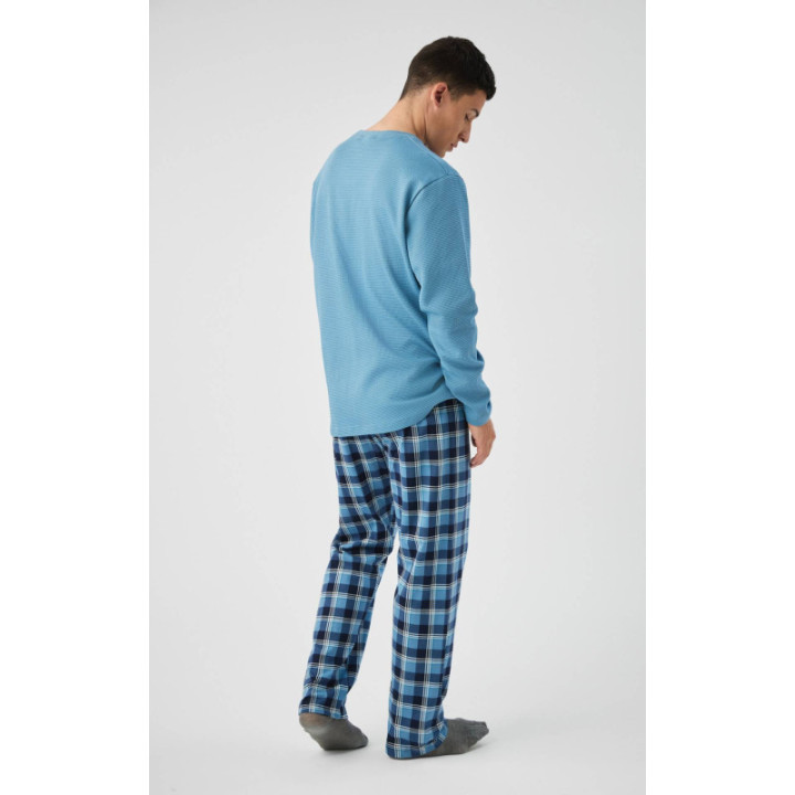 MINERVA Bull Waffle Ανδρική Πυτζάμα 90-71455-553 BLUE PASTEL