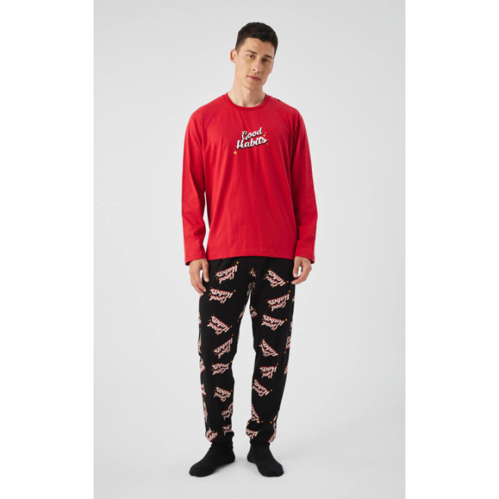 MINERVA Good Habits Ανδρική Πυτζάμα 90-71459-99 RED CHILI AW 2026-27