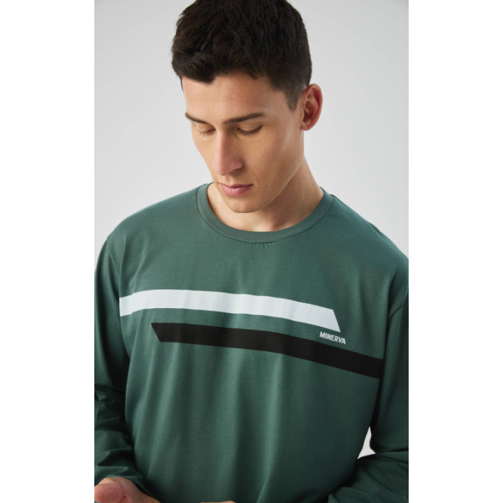 Minerva Stripes Ανδρική Πυτζάμα 90-71468-873 GREEN DARK AW 2026-27