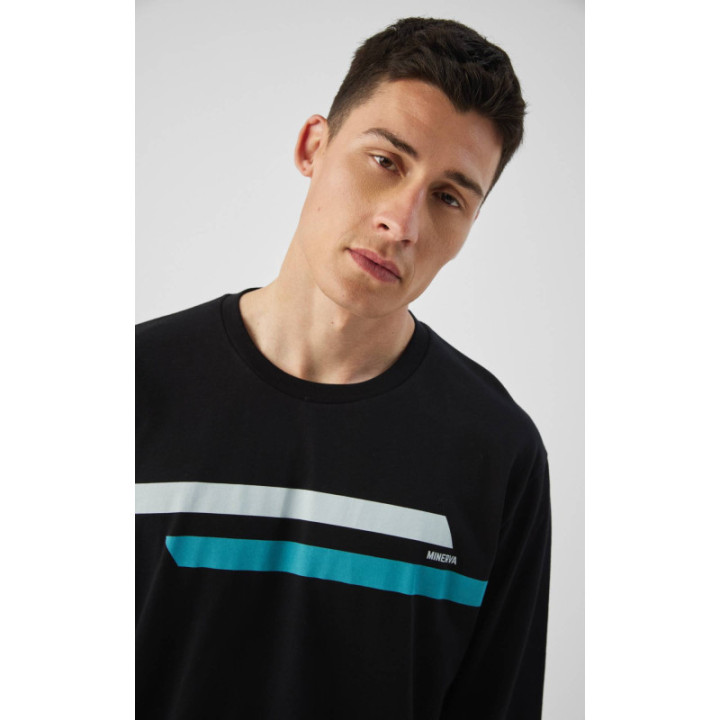 Minerva Stripes Ανδρική Πυτζάμα 90-71468-45 ΜΑΥΡΟ AW 2026-27
