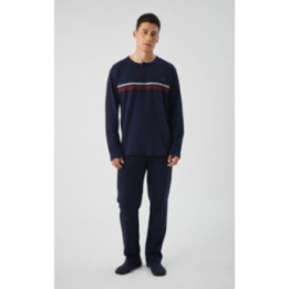 MINERVA Bull Stripes Punto Di Roma Ανδρική Πυτζάμα με πατιλετα 90-71485-100 ΜΑΡΙΝ AW 2026-27