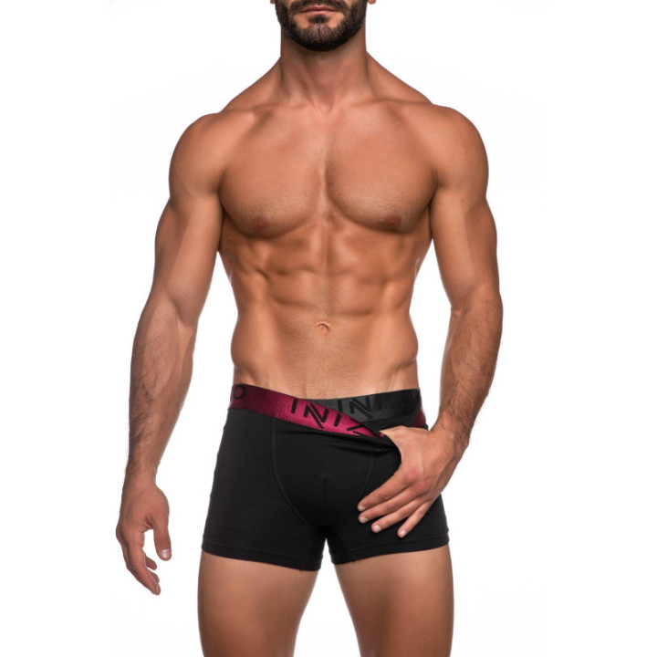 INIZIO ΑΝΔΡΙΚΟ BOXER  ΜΕ ΕΞΩΤΕΡΙΚΟ ΜΕΤΑΛΙΖΕ ΛΑΣΤΙΧΟ 2 PACK ΜΑΥΡΟ/ΜΠΟΡΝΤΟ 44000-7