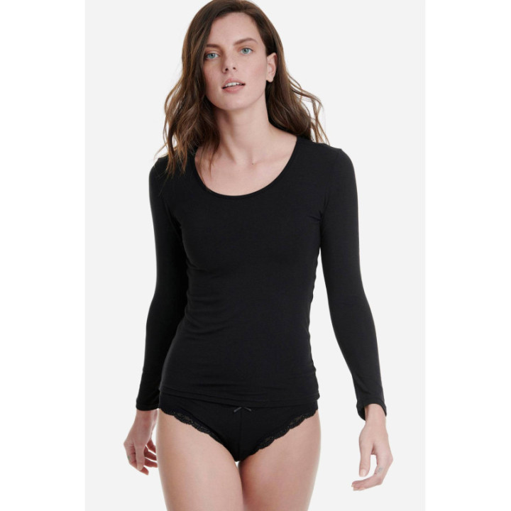WALK  ΓΥΝΑΙΚΕΙO TOP ΜΑΚΡΥ ΜΑΝΙΚΙ ΛΑΙΜΟΚΟΨΗ BAMBOO W2204