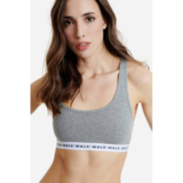 WALK ΓΥΝΑΙΚΕΙΟ ΒΑΜΒΑΚΕΡΟ BRALETTE ΜΕ ΛΑΣΤΙΧΟ ΚΑΙ ΦΑΡΔΙΑ ΤΙΡΑΝΤΑ W2251 ΑΝΘΡΑΚΙ  ΜΕΛ. 09