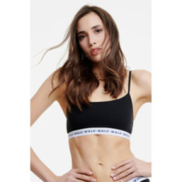 WALK ΓΥΝΑΙΚΕΙΟ ΒΑΜΒΑΚΕΡΟ BRALETTE ΜΕ ΛΑΣΤΙΧΟ ΚΑΙ ΛΕΠΤΗ ΤΙΡΑΝΤΑ ΜΑΥΡΟ W2250