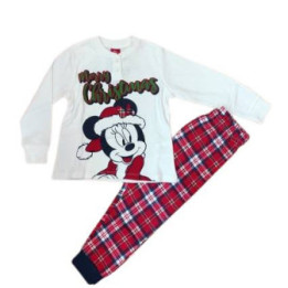 DISNEY MINNIE Χριστουγεννιάτικη πιτζάμα για Κορίτσι Μπέζ - κόκκινη καρό ΚΩΔ:DY50M4620