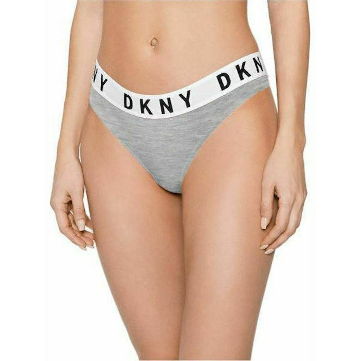DKNY Γυναικείο String Cosy Boyfriend Thong DK4529 ΓΚΡΙ