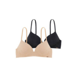 DORINA 2xΣΟΥΤΙΕΝ FILI/LACE-2PP ΜΕ ΕΛΑΦΡΑ ΕΝΙΣΧΥΣΗ SOFT BRA FULL CUP-B, ΧΩΡΙΣ ΜΠΑΝΕΛΑ D001937MI033-2X0097 ΜΑΥΡΟ-ΜΠΕΖ