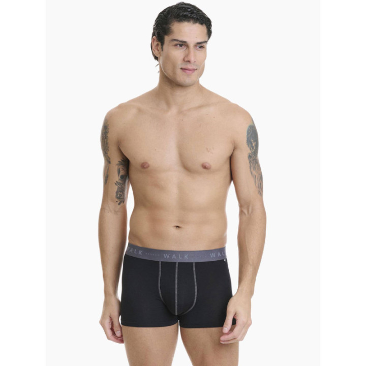 Walk Ανδρικό Μπόξερ από bamboo (2 τμχ.) Μαύρο - Μαύρο W1776_0202