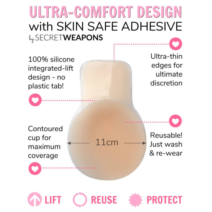 SECRET WEAPONS Lifts Ups - Breast Lift Nipple Covers SW047-Αυτοκόλλητο Σιλικόνης Καλύπτει απο Α έως D cup