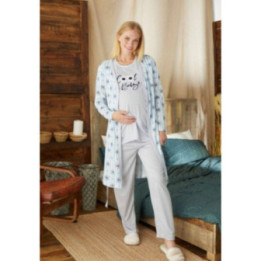 ΠΙΤΖΑΜΑ ΕΓΚΥΜΟΣΥΝΗΣ ΜΕ ΡΟΜΠΑ PIJAMOOD COOL BABY Sexen PJ2237 Σιέλ