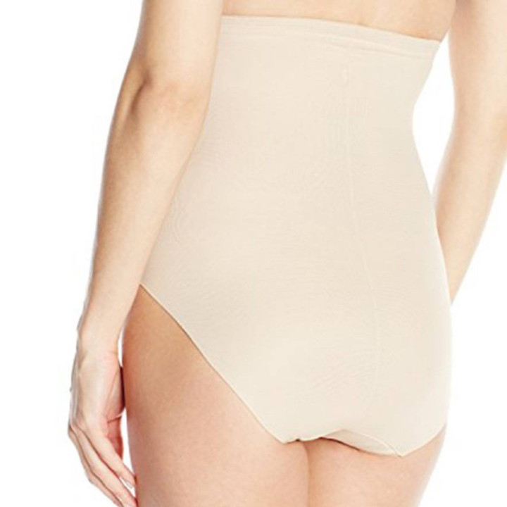 Naomi & Nicole Hi-Waist Brief - Γυναικείο Ψηλόμεσο Λαστέξ Μπεζ - 775-1